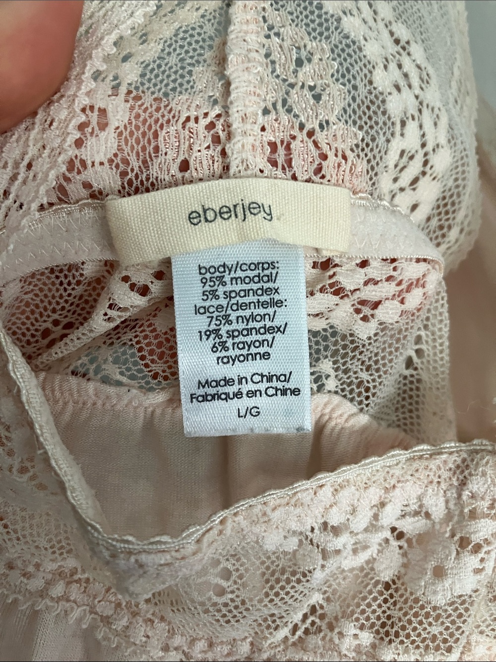 Eberjey Night Dress Lace Large racerback - Picture 4 of 5